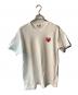 PLAY COMME des GARCONS（プレイコムデギャルソン）の古着「ラインストーンハートロゴワッペンTシャツ」｜ホワイト
