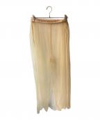 6(ROKU) BEAUTY&YOUTHロク ビューティーアンドユース）の古着「ナイロンチュールパンツ」｜ベージュ
