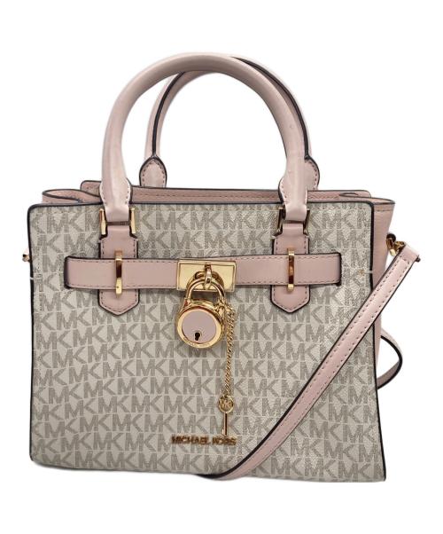 MICHAEL KORS（マイケル・コース）MICHAEL KORS (マイケルコース) サッチェル スモール - MKシグネチャー ピンクの古着・服飾アイテム
