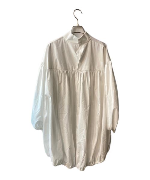 FRAY ID（フレイ アイディー）FRAY ID (フレイ アイディー) ボリュームギャザーチュニックワンピース ホワイト サイズ:freeの古着・服飾アイテム