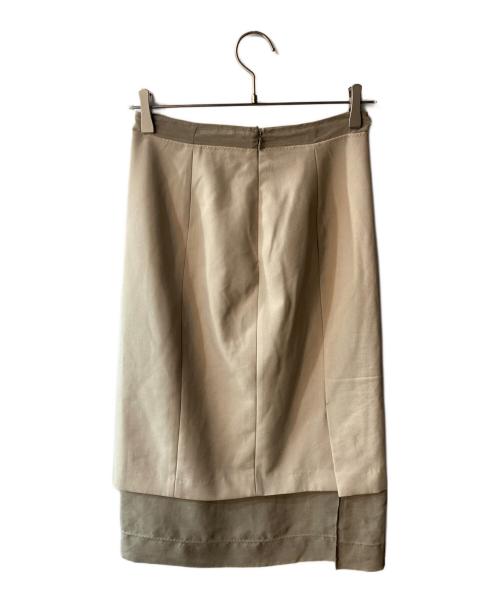 anuans（アニュアンス）anuans (アニュアンス) シアーレイヤードタイトスカート ベージュ サイズ:Mの古着・服飾アイテム