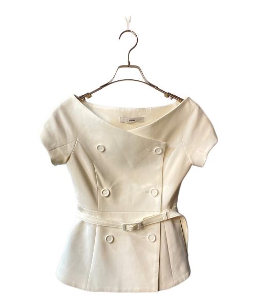 sheller（シェリエ）sheller (シェリエ) ダブルブレストショートスリーブジャケット ホワイト サイズ:Fの古着・服飾アイテム