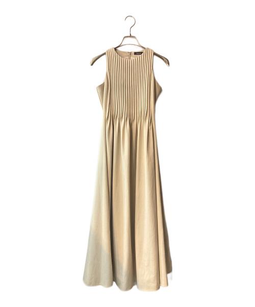 anuans（アニュアンス）anuans (アニュアンス) ピンタックデザインワンピース ベージュ サイズ:Sの古着・服飾アイテム