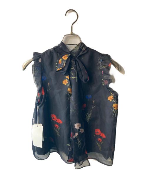 Snidel（スナイデル）Snidel (スナイデル) ノースリバックリボンプリントブラウス ネイビー サイズ:Free 未使用品の古着・服飾アイテム