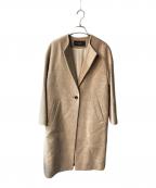 NOLLEY'S sophiノーリーズソフィー）の古着「ヘリンボーンノーカラーコート」｜ベージュ