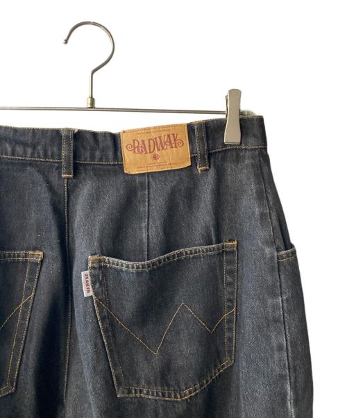 BADWAY（バッドウェイ）BADWAY (バッドウェイ) patchwork denim pants ブラック サイズ:Mの古着・服飾アイテム