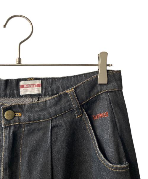 BADWAY（バッドウェイ）BADWAY (バッドウェイ) patchwork denim pants ブラック サイズ:Mの古着・服飾アイテム