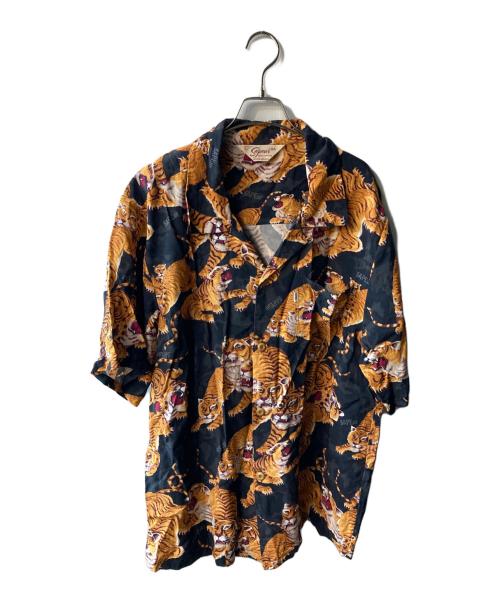 SAPEur（サプール）SAPEur (サプール) 百虎AROHAシャツ ブラック サイズ:Lの古着・服飾アイテム