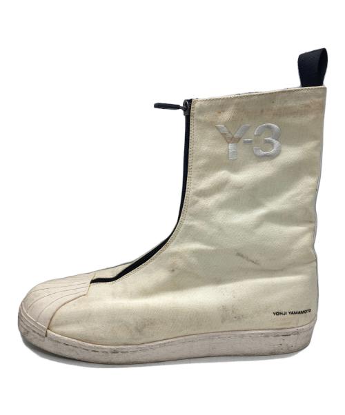 Y-3（ワイスリー）Y-3 (ワイスリー) ハイカットレイヤードスニーカー ホワイト サイズ:28.5cmの古着・服飾アイテム