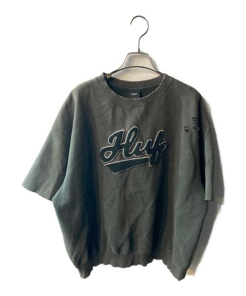 HUF（ハフ）HUF (ハフ) POP FLY DAMAGE CREW カーキ サイズ:Mの古着・服飾アイテム