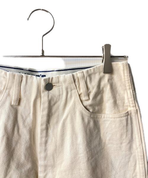 WESTOVERALLS（ウエストオーバーオールズ）WESTOVERALLS (ウエストオーバーオールズ) ペイント加工デニムパンツ アイボリー サイズ:W28の古着・服飾アイテム