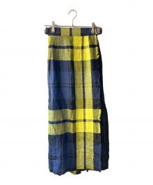 O'NEIL OF DUBLIN（オニールオブダブリン）の古着「リネンラップスカート」｜ネイビー×イエロー