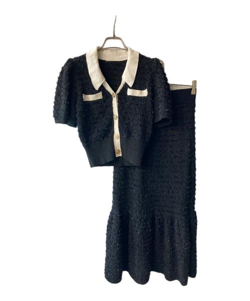 CELFORD（セルフォード）CELFORD (セルフォード) ジャカードニットセットアップ ブラック サイズ:36の古着・服飾アイテム