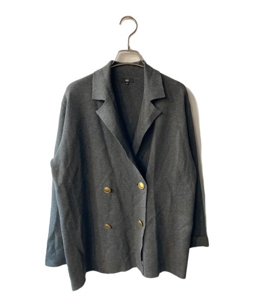 PLST（プラステ）PLST (プラステ) レーヨンブレンドニットダブルジャケット グレー サイズ:Mの古着・服飾アイテム