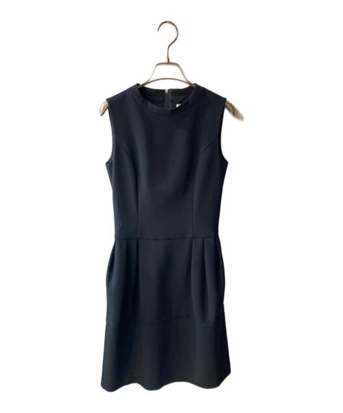 FOXEY NEWYORK（フォクシーニューヨーク）FOXEY NEWYORK (フォクシーニューヨーク) ノースリーブワンピース ネイビー サイズ:38の古着・服飾アイテム