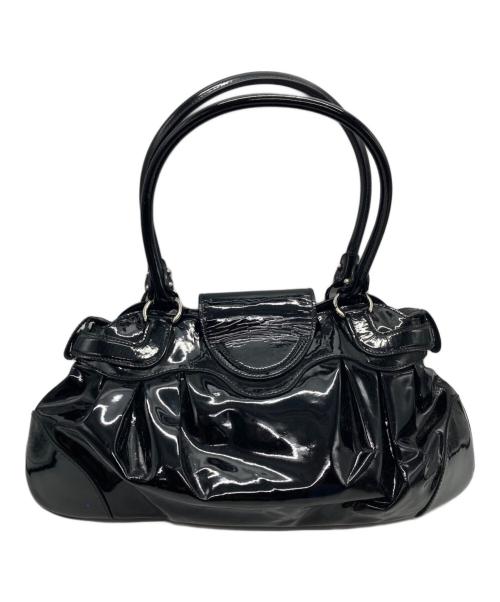 Salvatore Ferragamo（サルヴァトーレ フェラガモ）Salvatore Ferragamo (サルヴァトーレ フェラガモ) ガンチーニパテントハンドバッグ ブラックの古着・服飾アイテム