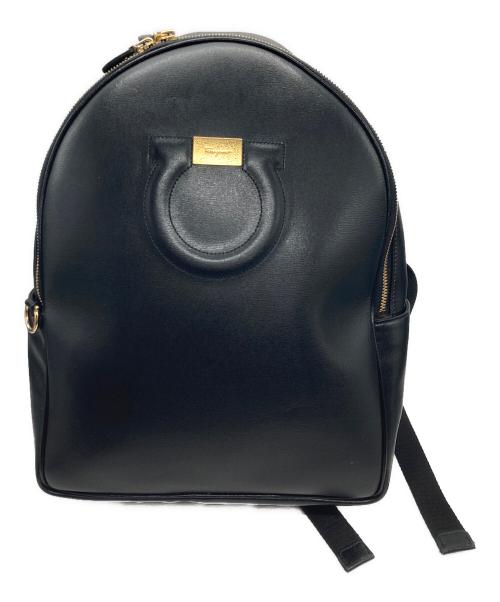 Salvatore Ferragamo（サルヴァトーレ フェラガモ）Salvatore Ferragamo (サルヴァトーレ フェラガモ) ガンニーチリュック ブラックの古着・服飾アイテム