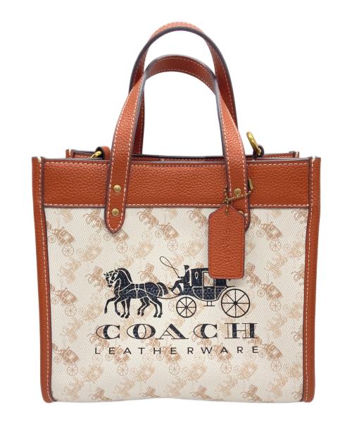 COACH（コーチ）COACH (コーチ) フィールド トート 22 ウィズ ホース アンド キャリッジ プリント アンド キャリッジ バッジ ブラウンの古着・服飾アイテム