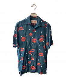 Aloha Blossom（アロハブロッサム）の古着「キスマークアロハシャツ」｜ネイビー