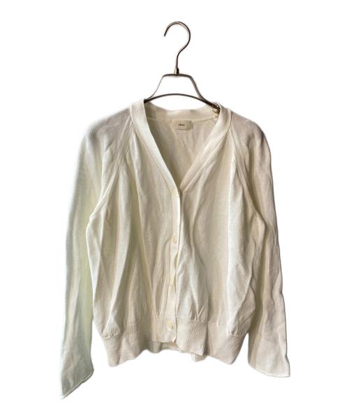 IENA（イエナ）IENA (イエナ) ペーパーコットン Vネックカーディガン ホワイト サイズ:freeの古着・服飾アイテム