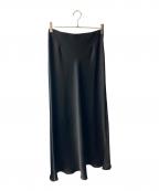 IENAイエナ）の古着「ダブルサテンスカート」｜ブラック