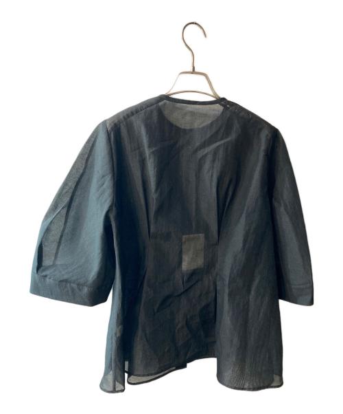 IENA（イエナ）IENA (イエナ) スラブオーガンジーペプラムブラウス ブラック サイズ:free 未使用品の古着・服飾アイテム