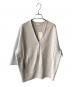 BALLSEY（ボールジィ）の古着「ポリエステルコットンミラノリブ Vネックカーディガン」｜グレー