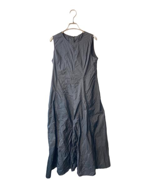 LANVIN en Bleu（ランバンオンブルー）LANVIN en Bleu (ランバンオンブルー) ライトタフタフレアワンピース ブラック サイズ:38の古着・服飾アイテム