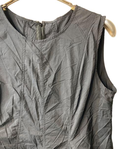 LANVIN en Bleu（ランバンオンブルー）LANVIN en Bleu (ランバンオンブルー) ライトタフタフレアワンピース ブラック サイズ:38の古着・服飾アイテム