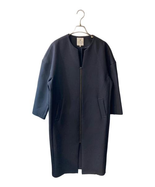 LANVIN en Bleu（ランバンオンブルー）LANVIN en Bleu (ランバンオンブルー) ノーカラーコート ネイビー サイズ:38の古着・服飾アイテム