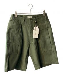 HERILL（ヘリル）の古着「HL Denim Cargoshorts.」｜カーキ