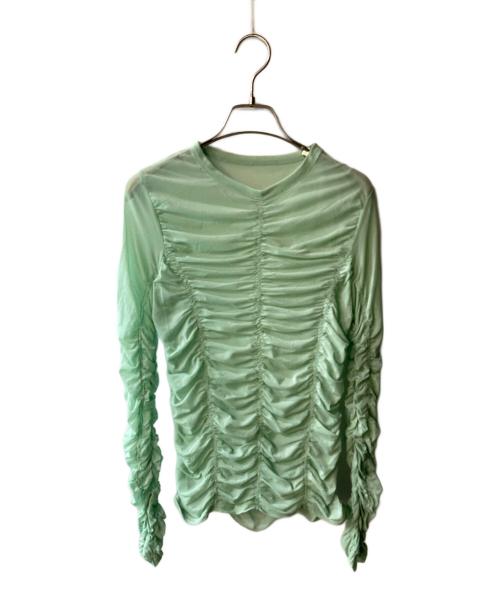 MAISON SPECIAL（メゾンスペシャル）MAISON SPECIAL (メゾンスペシャル) See-through Shirring Top グリーン サイズ:freeの古着・服飾アイテム