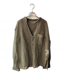 Ameri（アメリ）の古着「CROCHET INNER SET SHIRT」｜カーキ