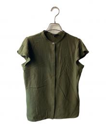 theory（セオリー）の古着「ラッフルスリーブブラウス」｜カーキ