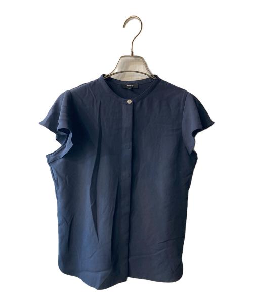 theory（セオリー）theory (セオリー) ラッフルスリーブブラウス ネイビー サイズ:Sの古着・服飾アイテム