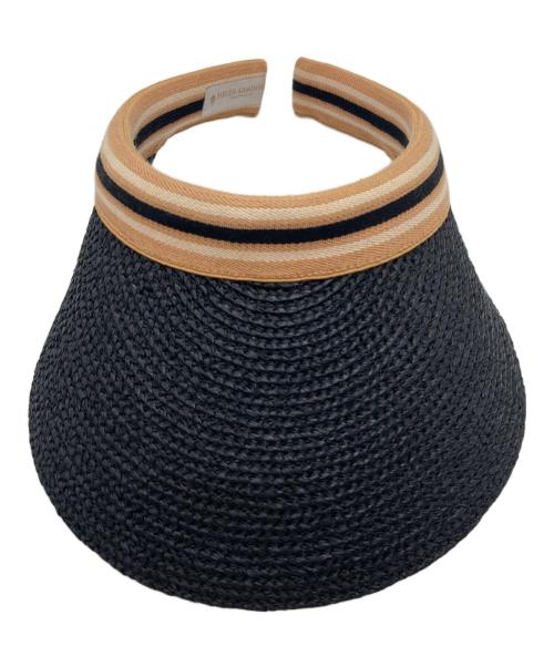 HELEN KAMINSKI（ヘレンカミンスキー）HELEN KAMINSKI (ヘレンカミンスキー) ラフィアサンバイザー ブラックの古着・服飾アイテム