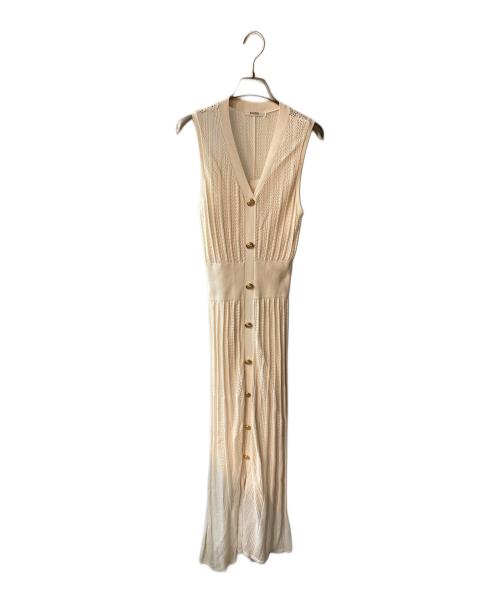 Snidel（スナイデル）Snidel (スナイデル) クロシェ風シアーニットワンピース ホワイト サイズ:freeの古着・服飾アイテム