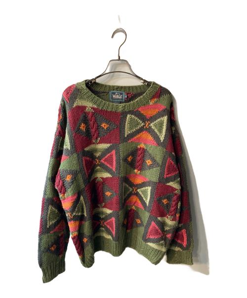 WOOLRICH（ウールリッチ）WOOLRICH (ウールリッチ) 総柄ニット グリーン サイズ:Mの古着・服飾アイテム
