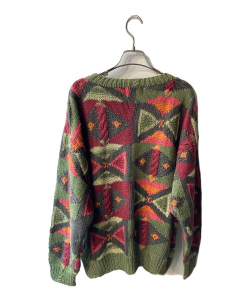 WOOLRICH（ウールリッチ）WOOLRICH (ウールリッチ) 総柄ニット グリーン サイズ:Mの古着・服飾アイテム