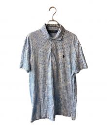 POLO GOLF RALPH LAUREN（ポロ ゴルフ ラルフローレン）の古着「総柄ポロシャツ」｜スカイブルー