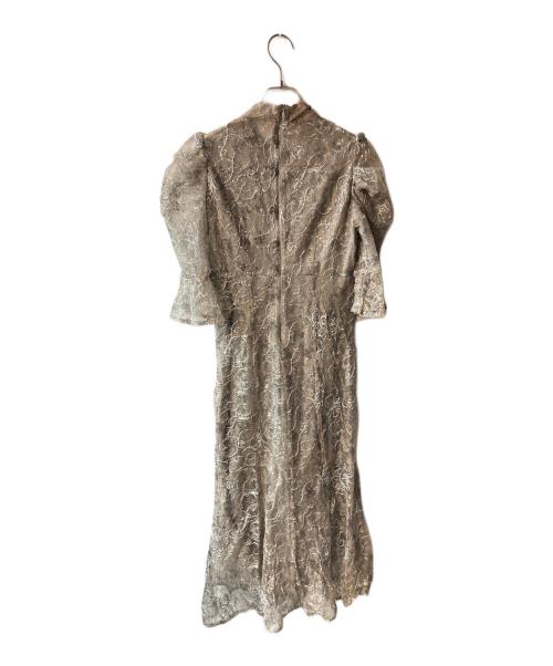 LeJa（レジャ）Leja (レジャ) スパンコール花柄パフスリーブマーメイドワンピースドレス グレー サイズ:Ｍの古着・服飾アイテム