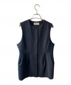 green label relaxingグリーンレーベルリラクシング）の古着「ダブルクロス ペプラム ジレ」｜ネイビー