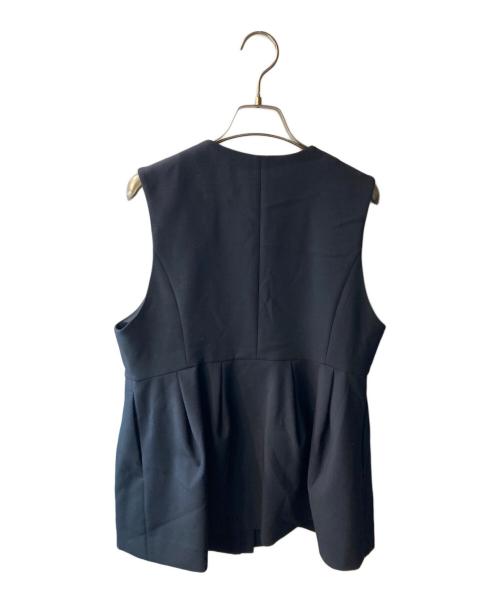 green label relaxing（グリーンレーベルリラクシング）green label relaxing (グリーンレーベルリラクシング) ダブルクロス ペプラム ジレ ネイビー サイズ:サイズ表記無の古着・服飾アイテム