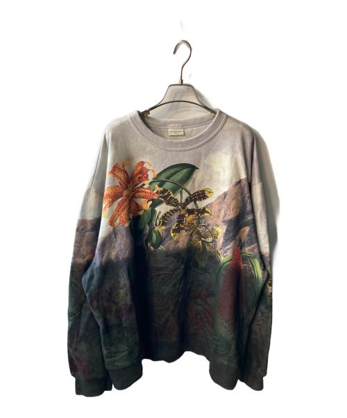 DRIES VAN NOTEN（ドリスヴァンノッテン）DRIES VAN NOTEN (ドリスヴァンノッテン) プリントスウェットシャツ グレー サイズ:Mの古着・服飾アイテム