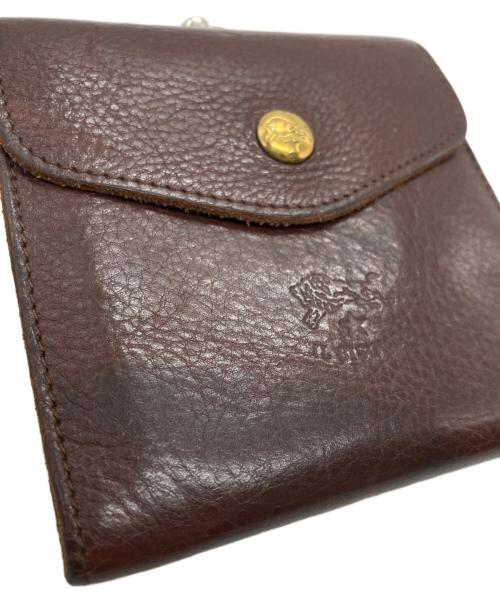 IL BISONTE（イル ビゾンテ）IL BISONTE (イル ビゾンテ) がま口二つ折り財布 ブラウンの古着・服飾アイテム