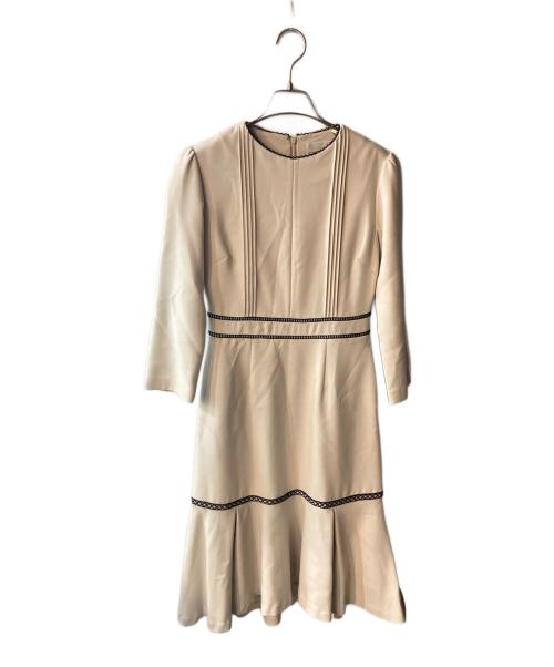 CELFORD（セルフォード）CELFORD (セルフォード) レース切替ワンピース ベージュ サイズ:36の古着・服飾アイテム