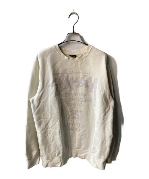 stussy（ステューシー）stussy (ステューシー) クルーネックスウェット アイボリー サイズ:Sの古着・服飾アイテム