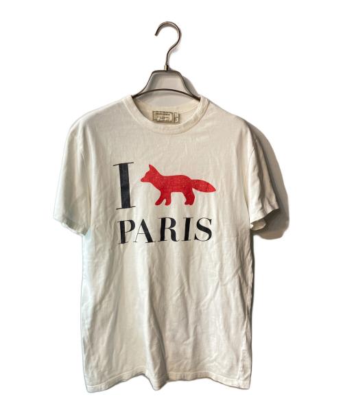 maison kitsune（メゾンキツネ）MAISON KITSUNE (メゾンキツネ) プリントTシャツ ホワイト サイズ:XSの古着・服飾アイテム