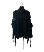 LIMI feuリミフゥ）の古着「LACE-UP TURTLE/Knit」｜ブラック