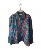 COMME des GARCONS HOMMEコムデギャルソン オム）の古着「パッチワークウールシャツ」｜グレー